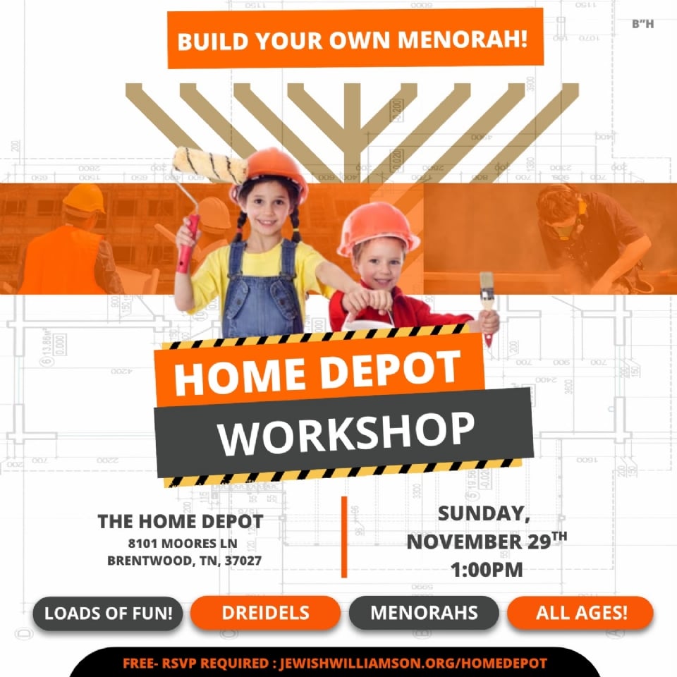 Home Depot Menorah Building Workshop